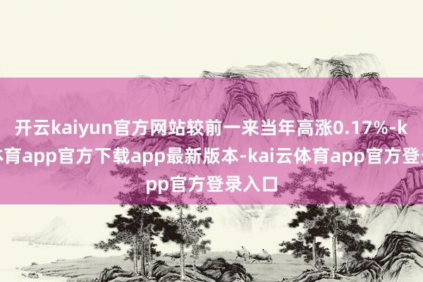 开云kaiyun官方网站较前一来当年高涨0.17%-kai云体育app官方下载app最新版本-kai云体育app官方登录入口