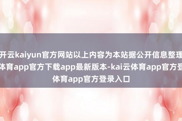开云kaiyun官方网站以上内容为本站据公开信息整理-kai云体育app官方下载app最新版本-kai云体育app官方登录入口