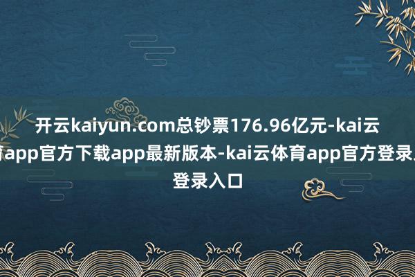 开云kaiyun.com总钞票176.96亿元-kai云体育app官方下载app最新版本-kai云体育app官方登录入口