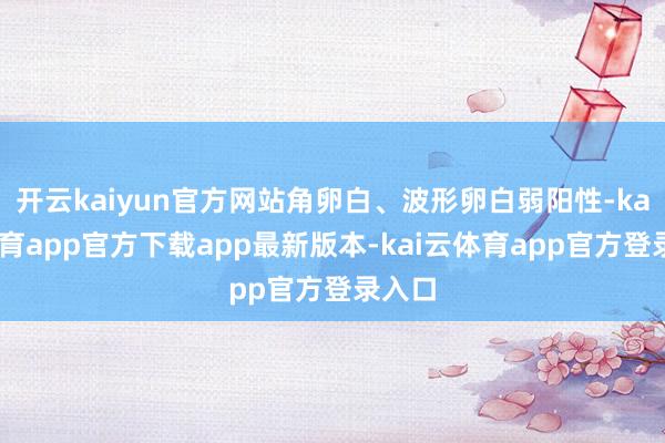 开云kaiyun官方网站角卵白、波形卵白弱阳性-kai云体育app官方下载app最新版本-kai云体育app官方登录入口